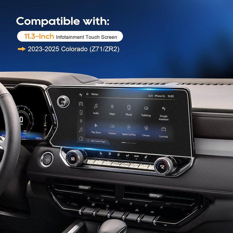 LFOTPP For 2025 2026 Chevrolet Colorado Screen Protector - 2023-2026 Colorado (Z71/ZR2) 11.3 Inch Touchscreen [Matte Glass] 2023-2026 Colorado Accessories Anti-Glare Matte 9H Hardness Tempered Glass - Image 2